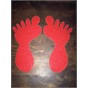 SS#100 Standard Anti Slip Foot Print Stickers Red 5 Pairs (Small)
