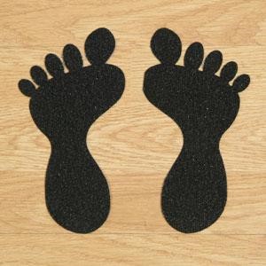 SS#100 Standard Anti Slip Foot Print Stickers Black 5 Pairs (Large)
