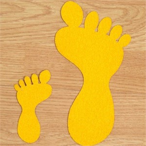 SS#100 Standard Anti Slip Foot Print Stickers Yellow 5 Pairs (Large)