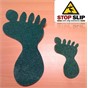 SS#100 Standard Anti Slip Foot Print Stickers Green 5 Pairs (Small)