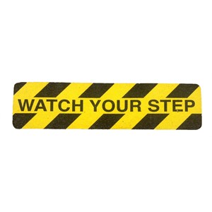 Self Adhesive "Watch Your Step" Anti Slip Stair Tread 150MM X 610MM