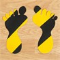 SS#100 Standard Anti Slip Foot Print Stickers Hazard Black / Yellow 5 Pairs (Small)