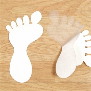 SS#100 Standard Anti Slip Foot Print Stickers Gritty Clear 5 Pairs (Small)