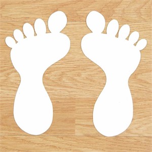 SS#300 Anti Slip Foot Print Stickers White 5 Pairs (Small)