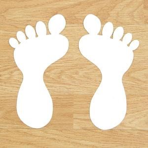 SS#300 Anti Slip Foot Print Stickers White 5 Pairs (Large)