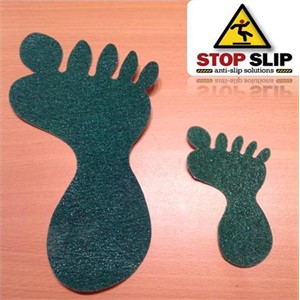 SS#100 Standard Anti Slip Foot Print Stickers Green 5 Pairs (Large)