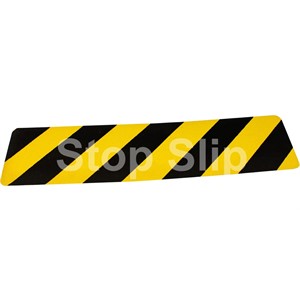 Self Adhesive Standard Hazard Black / Yellow Anti Slip Stair Tread