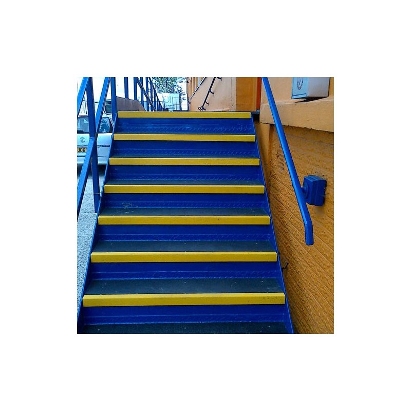Heavy Duty GRP Anti Slip Stair Tread Black With Yellow Nose ST55