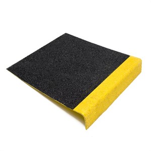 Heavy Duty BLACK GRP Anti Slip Stair Tread Cover With YELLOW Nose ST55