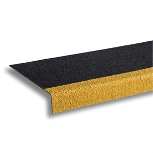 Premium BLACK GRP Anti Slip Stair Tread Cover With YELLOW Nose