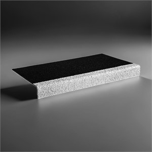 Premium BLACK GRP Anti Slip Stair Tread Cover With WHITE Nose