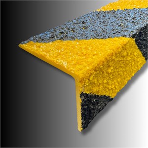 Premium Black and Yellow Hazard GRP Anti Slip Stair Nosing