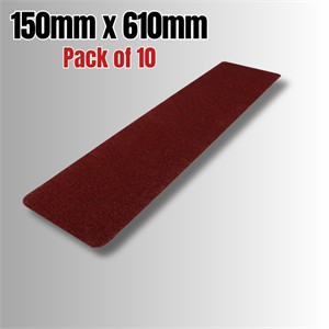 Self Adhesive Standard Brown Anti Slip Stair Tread 150mm X 610mm - Pack Of 10