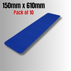Self Adhesive Standard Blue Anti Slip Stair Tread 150mm X 610mm - Pack Of 10